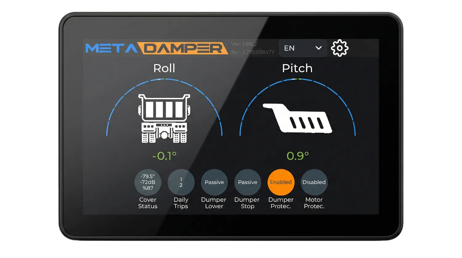 MetaDamper 4.3 inç dokunmatik ekran